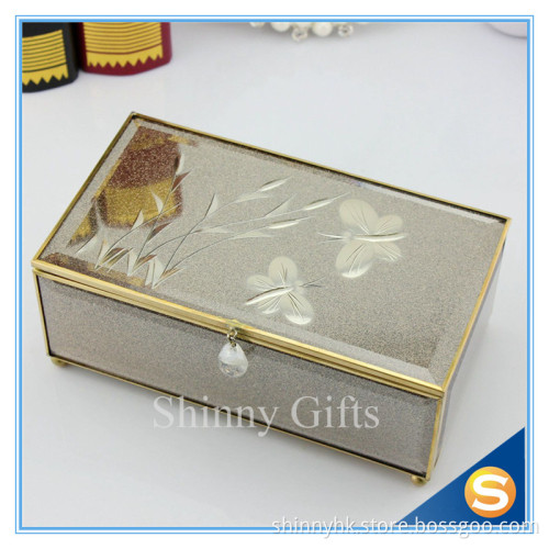 2016 New Design Royal Wedding Favour Boxes for Jewelries Glass Jewelry box